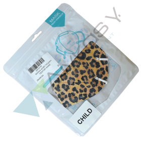 Παιδική μάσκα προσώπου FFP2 (KN95) υψηλής προστασίας λεοπάρ, 1 τεμάχιο (έως 14 ετών) - 