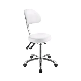 Rolling stool with backrest COMFORT 1025B | White