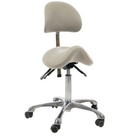 Σκαμπώ τροχήλατο σέλα με πλάτη NAGGURA | Λευκό