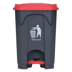 Medical-Hospital Waste Pedal Bin 45L Charcoal | With red lid
