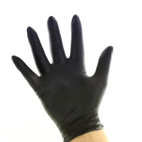 Powderless nitrile test gloves NORDIC PROTECT 100 pieces synthetic black | X-Large - 