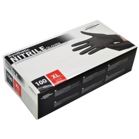 Powderless nitrile test gloves NORDIC PROTECT 100 pieces synthetic black