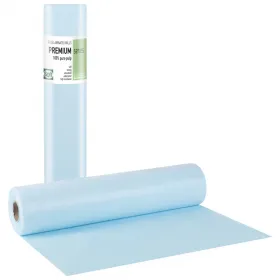 light blue plastic couch roll paper 58cm x 50m