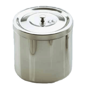Office stainless steel cotton container | 120x120 mm with lid