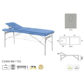 Κρεβάτι φυσιοθεραπείας με οπή 70x182cm C3409 - 