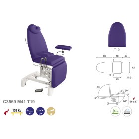 Καρέκλα αιμοληψίας ηλεκτρική χωρίς οπή 62x182cm C3569 - 