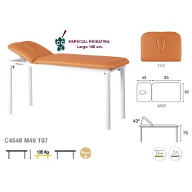 Κρεβάτι παιδιατρικό εξεταστικό σταθερό με οπή 62x140cm C4548 - 