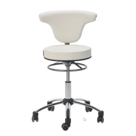 TEQLER Medical Stool with Back Support & Height Adjustment Foot Ring