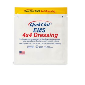 Quikclot haemostatic dressing 10x10cm 4ply REF636 1 pc  - Quikclot haemostatic dressing 10x10cm 4ply REF636