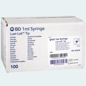 BD Plastipak 309628 1ml Syringe Concentric Luer Lock  [Pack of 100pcs] - 