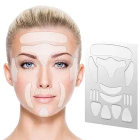 Silicone Reusable Anti Wrinkle Pad Patches For Face Eye Forehead Lifting -16Pcs 