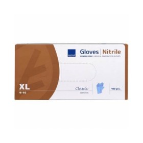 Γάντια εξεταστικά νιτριλίου χωρίς πούδρα ABENA CLASSIC 100 τεμάχια μπλε | Large