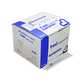 Disposable Luer Lock plastic syringes without needle 1ml 100 pieces