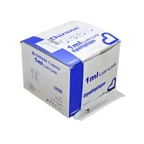 Σύριγγες πλαστικές Luer Lock βιδωτές μιας χρήσης χωρίς βελόνα 1ml 100 τεμάχια 