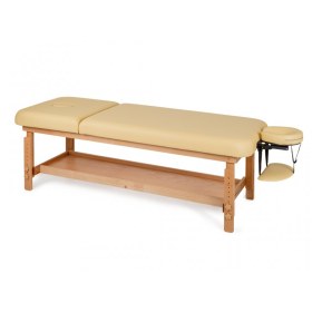 Fixed examination bed with hole ALEXA light cream