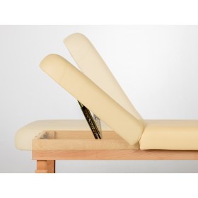 Fixed examination bed with hole ALEXA light cream