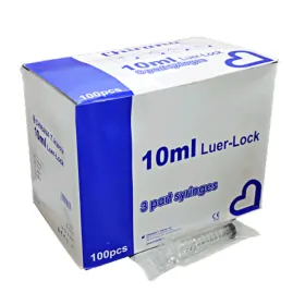 Disposable Luer Lock plastic syringes without needle 10ml 100 pieces