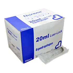 Σύριγγες πλαστικές Luer Lock βιδωτές μιας χρήσης χωρίς βελόνα 20ml 50 τεμάχια