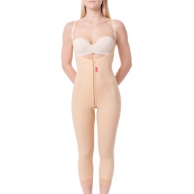 High waist back to calf compression corset 0404 beige