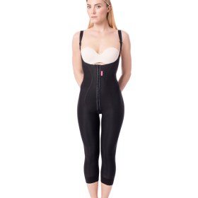 High waist back to calf compression corset 0404 black