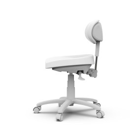 Σκαμπώ τροχήλατο με πλάτη DENTAL TYPE DENT 8C01 λευκό