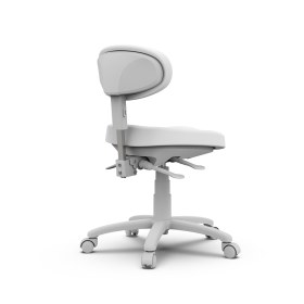 Σκαμπώ τροχήλατο με πλάτη DENTAL TYPE DENT 8C01 λευκό