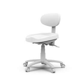 Σκαμπώ τροχήλατο με πλάτη DENTAL TYPE DENT 8C01 λευκό