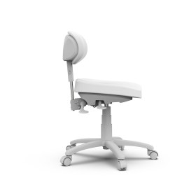 Σκαμπώ τροχήλατο με πλάτη DENTAL TYPE DENT 8C01 λευκό