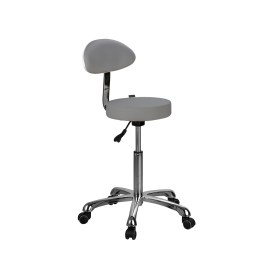 Rolling stool with backrest SIMONA 1023ΑΒ2 | Gray