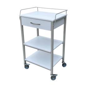 Τραπεζίδιο τροχήλατο 2202 με 1 συρτάρι, 2 ράφια & κάγκελο