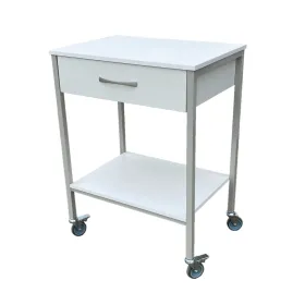 Wheeled hospital table 2210 with 1 drawer & 1 shelf