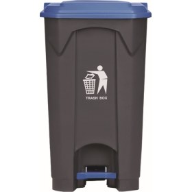 Medical-Hospital Waste Pedal Bin 87L Charcoal | With blue lid