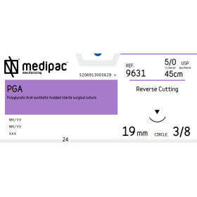 Ράμμα απορροφήσιμο P.G.A Medipac | 5/0 DS19 45cm τριγωνική βελόνα 9631