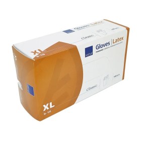 Latex test gloves with ABENA CLASSIC powder 100 pieces white | Extra Large