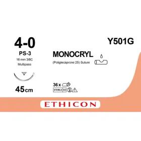 Ράμμα Ethicon Monocryl απορροφήσιμο | 4/0 16mm 45cm Y501G