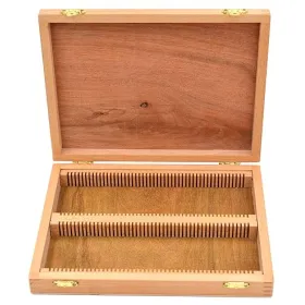 Microscope slide storage map wooden 100 places - 
