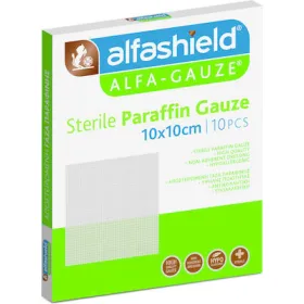 Αποστειρωμένες Γάζες Παραφίνης  Alfashield 10x10cm 10 τεμάχια
