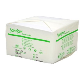 Γάζες υφασμένες μη αποστειρωμένες SAFECARE 10x10cm 100 τεμάχια