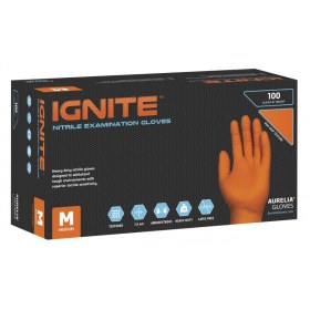 Nitrile gloves without powder Ignite Orange | M(100 pieces)