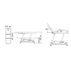 Κρεβάτι εξεταστικό ηλεκτροκίνητο με οπή Aurora 2211-302 Λευκό - 