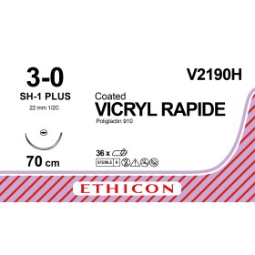 Ράμμα Ethicon Vicryl Rapide ταχείας απορρόφησης | 3/0 με στρόγγυλη βελόνα 22mm 70cm V2190H  