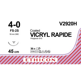 Absorbable Sutures Ethicon Vicryl Rapide | 4/0 triangular needle 19mm 45cm V2920H