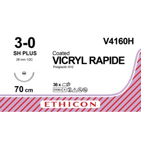 Ράμμα Ethicon Vicryl Rapide ταχείας απορρόφησης | 3/0 με στρόγγυλη βελόνα 26mm 70cm V4160H