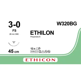 Ethicon Ethilon Prolene Non Absorbable Sutures | 3/0 26mm 45cm W320BG 