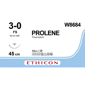 Prolene Non Absorbable Sutures | 3/0 45cm 26mm W8684