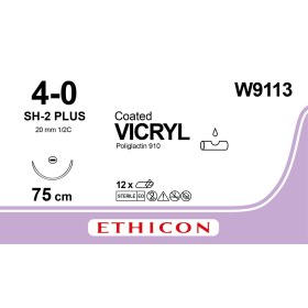  Absorbable Sutures Ethicon Vicryl | 4/0 round needle 20mm 75cm W9113