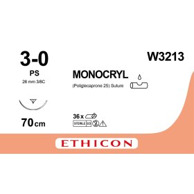 Ράμμα Ethicon Monocryl απορροφήσιμο | 3/0 26mm 70cm W3213