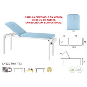 Κρεβάτι εξεταστικό σταθερό μεταλλικό με οπή 70x188cm C4520M64T13 - 