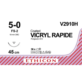 Ράμμα Ethicon Vicryl Rapide ταχείας απορρόφησης | 5/0 με τριγωνική βελόνα 19mm 45cm V2910H