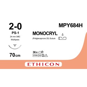Ράμμα Ethicon Monocryl απορροφήσιμο | 2/0 24mm 70cm MPY684H